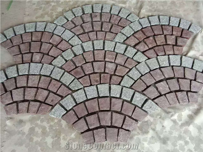 Red Porphyry Flamed and Split Cobblestone Pavers