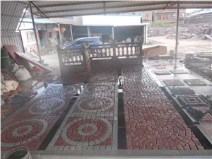 Red Porphyry Flamed and Split Cobblestone Pavers