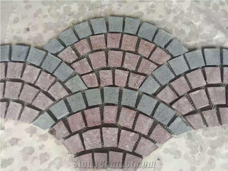 Red Porphyry Flamed and Split Cobblestone Pavers
