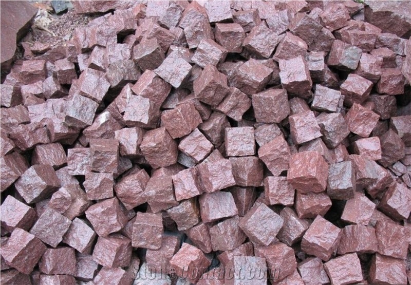 Red Porphyry Flamed Garden Stepping Pavements