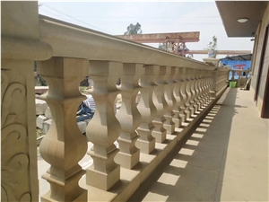 Sichuan Yellow Sandstone Honed Balustrade Railings