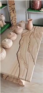 Sichuan Yellow Woodgrain Sandstone Tea Tables