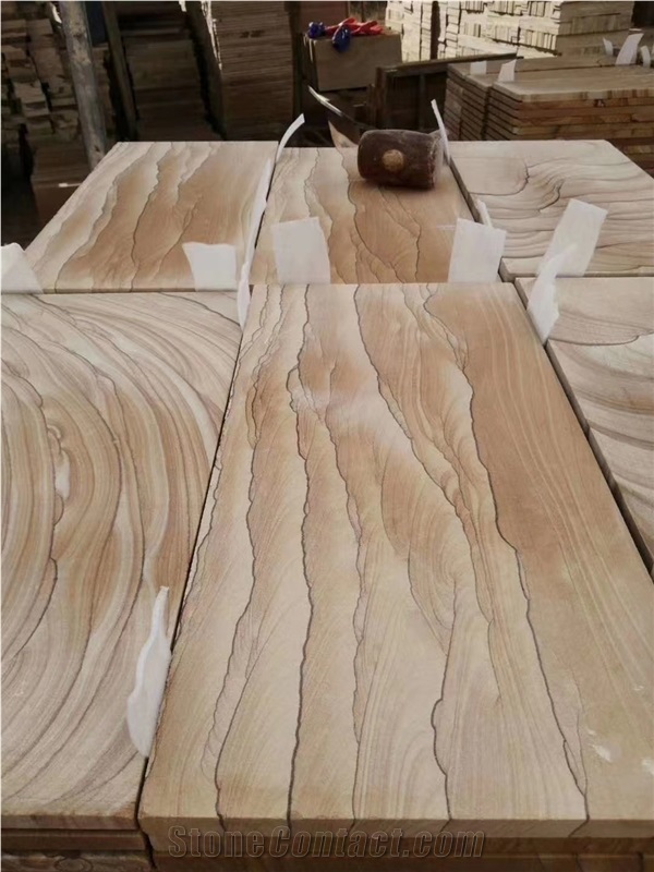 Sichuan Yellow Woodgrain Sandstone Tea Tables