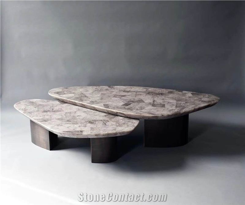 Smoky Crystal Polished Semiprecious Stone Slabs