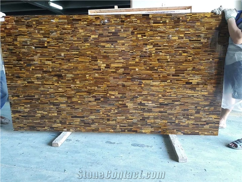 Tiger Eye Gold Polished Semiprecious Stone Slabs
