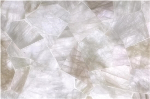 White Crystal Polished Semiprecious Stone Slabs