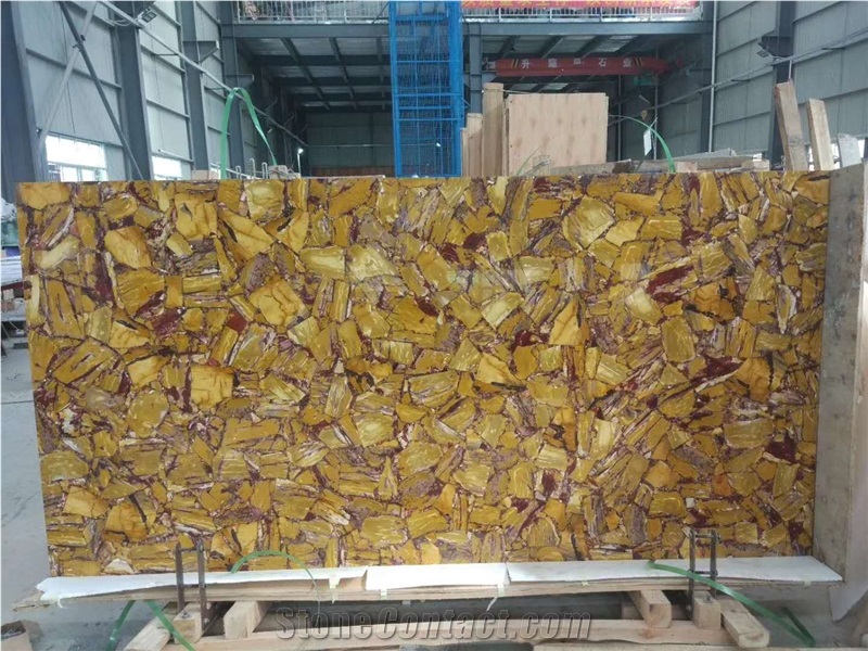 Yellow Agate Polished Semiprecious Stone Slabs