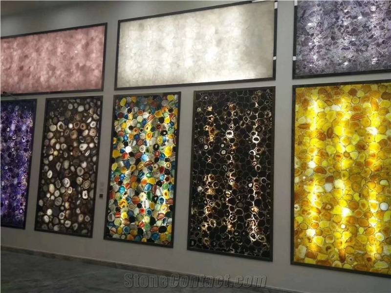 Yellow Agate Polished Semiprecious Stone Slabs