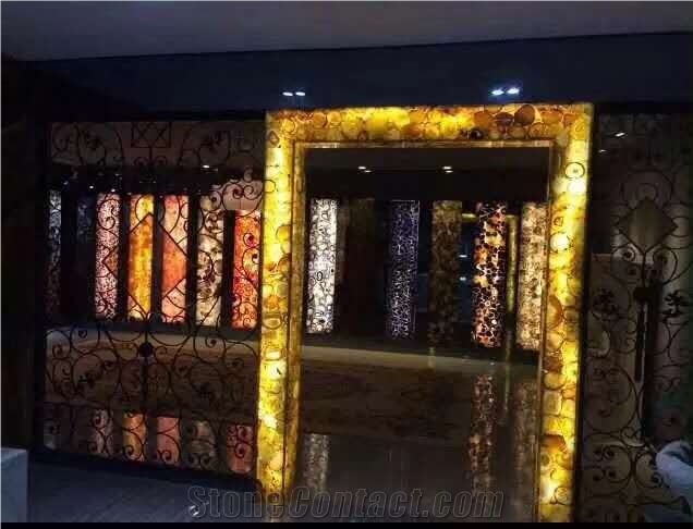 Yellow Agate Polished Semiprecious Stone Slabs