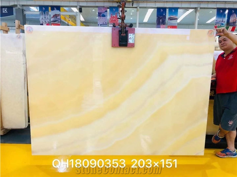 Yellow Onyx Polished Big Slabs & Floor Covering