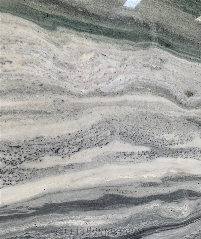 Blue Storm Marble Tiles, Booktmatched Slabs