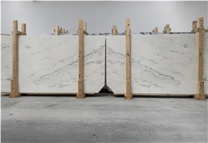 Cream Estremoz Marble, White Michelangelo Slabs