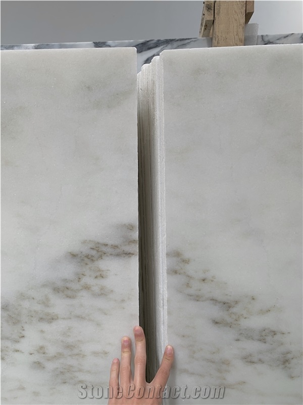 Cream Estremoz Marble, White Michelangelo Slabs