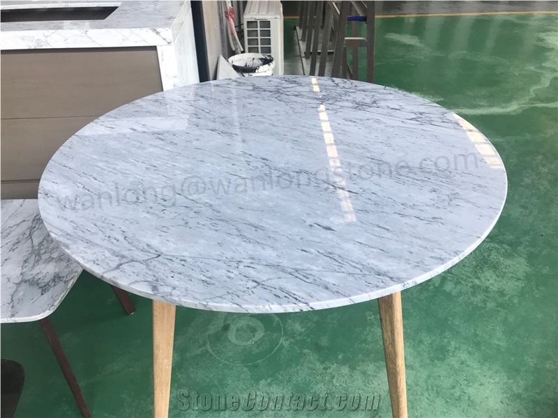 Carrara White Marble Backed Honeycomb Table Tops