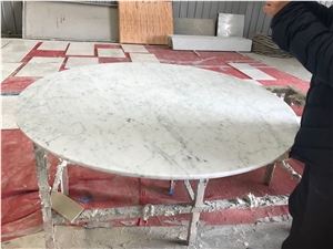 Carrara White Marble Backed Honeycomb Table Tops