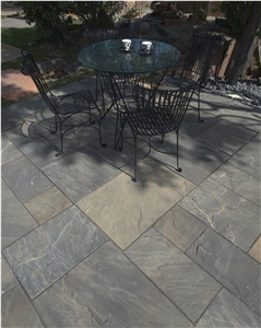 Charcoal Sagar Black Sandstone Riven Paving