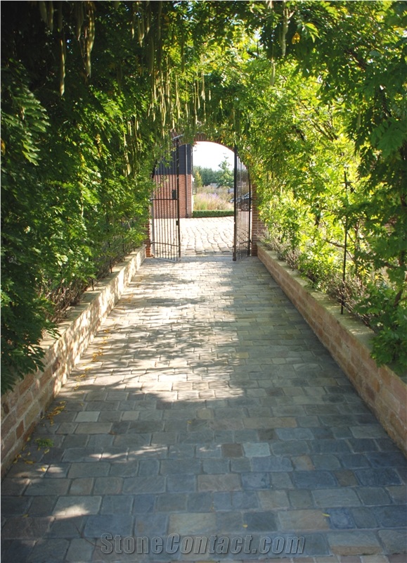 Charcoal Tumbled Hand Cut Paving Setts