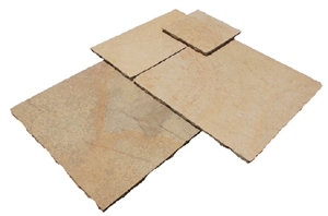 Holton Lime Riven Paving- Tandur Yellow Limestone, Shahbad Gold Limestone Patio Pavement