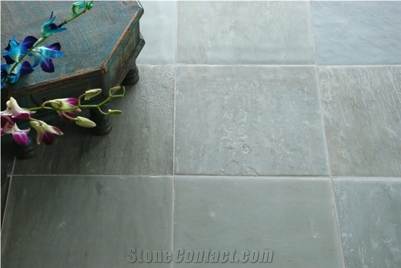 Lime Green Antiqued Finish Tiles & Slabs
