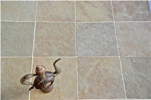 Lime Yellow Tandur Yellow Limestone, Shahbad Gold Limestone Riven Finish Tiles & Slabs