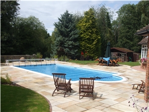 Mint Sandstone Riven Pool Paving