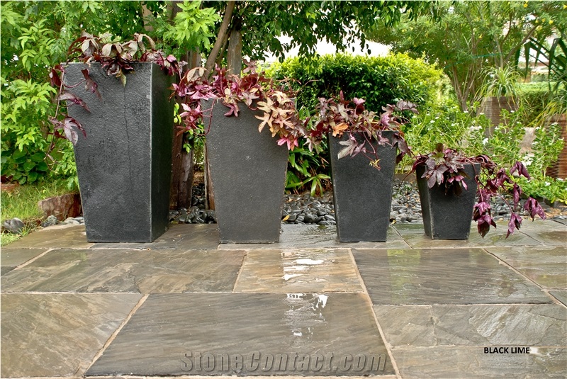 Natural Stone Slanted Shape Planters