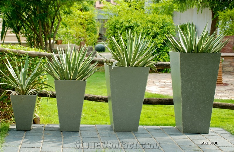 Natural Stone Slanted Shape Planters