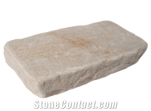 Ochre Beige Tumbled Hand Cut Paving Block Setts