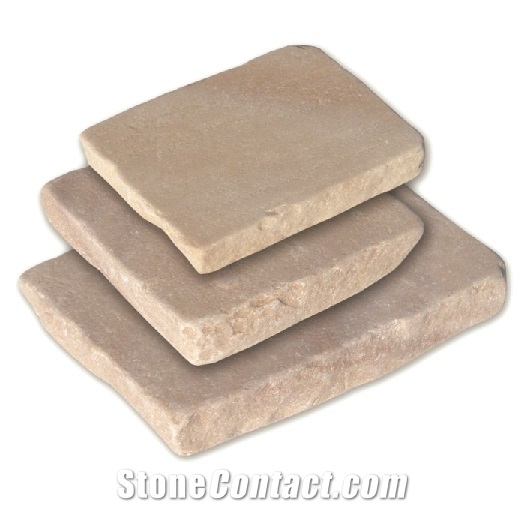 Ochre Beige Tumbled Hand Cut Paving Setts