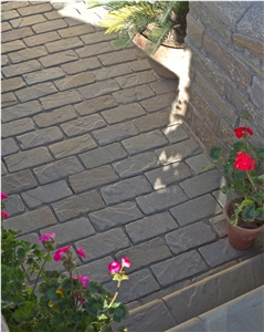 Ochre Yellow Tumbled Hand Cut Paving Block Setts