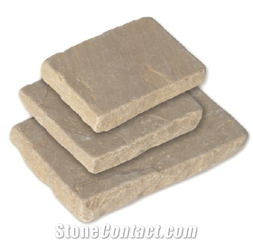 Ochre Yellow Tumbled Hand Cut Paving Setts