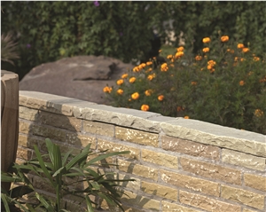 Ochre Yellow Tumbled Natural Stone Wall Coping