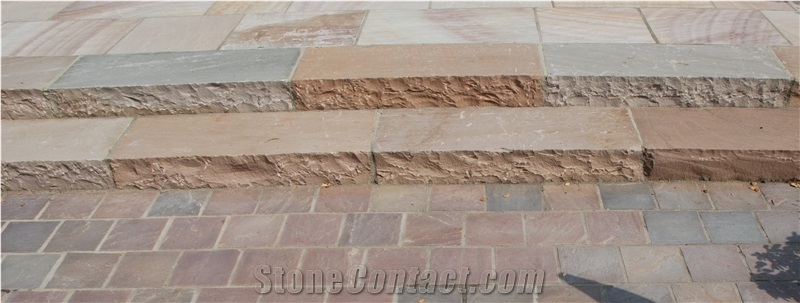 Sunset Red Natural Stone Solid Steps/ Block Steps