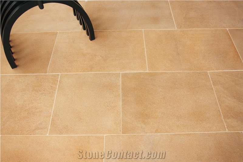 Wharfdale Antiqued Finish Ita Gold Limestone Flooring Tiles