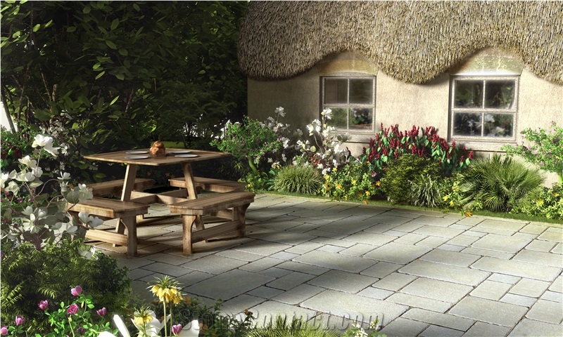 Windsor Shahbad Gold Limestone Tumbled Paving