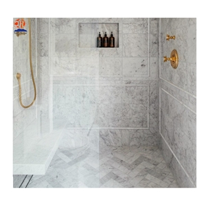Crystal White Quartz Shower Tray Bath Floor Mosaic