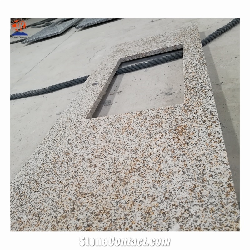Yellow Granite G682 Countertop Polished Flat Edge