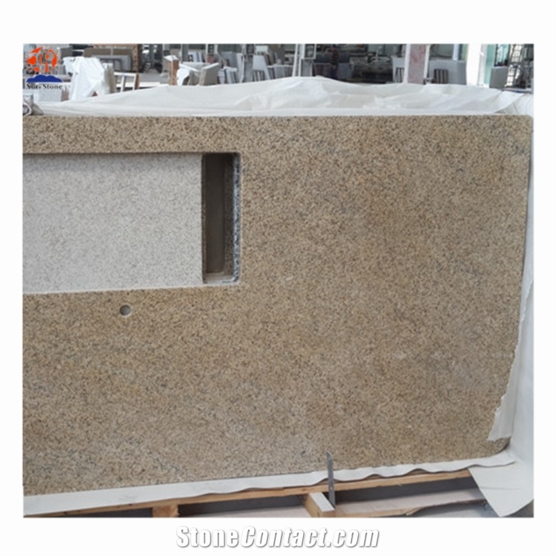 Yellow Granite G682 Countertop Polished Flat Edge