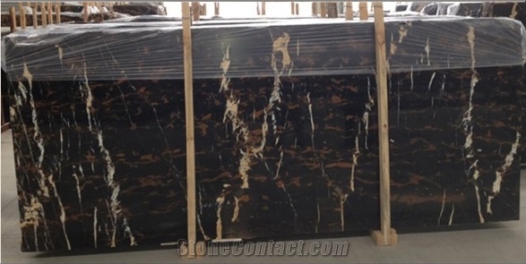 Black & Gold Double Polished Kitchen Island Top