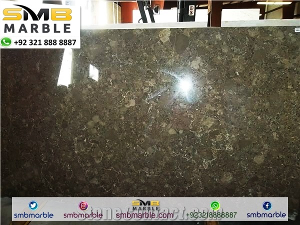 Marble Fossil Brown Slabs & Tiles, Pakistan