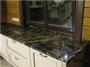 Portoro Marble Kitchen Countertops