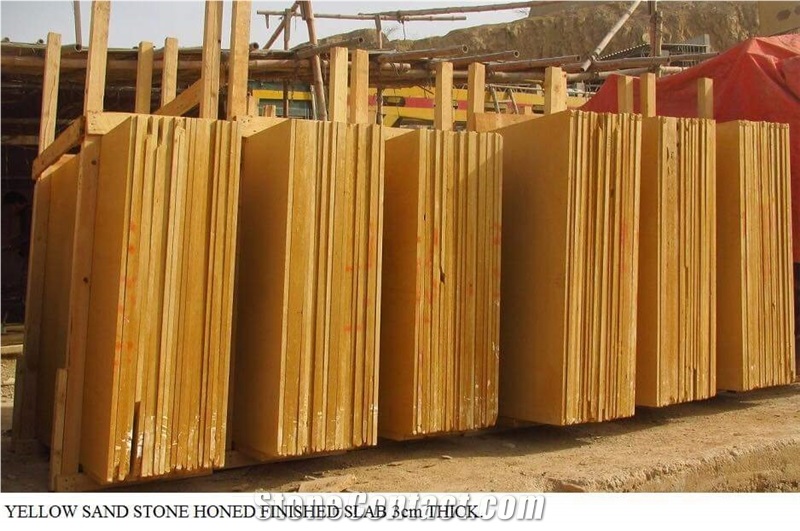 Yellow Sandstone Slabs & Tiles, Pakistani Mango Sandstone