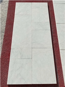 Mugla White Turkish Carrara Venato Sandblasted French Pattern Set
