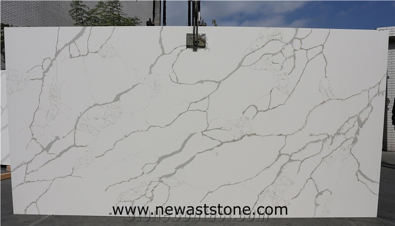 Artificial Calacatta White Quartz Stone Countertop