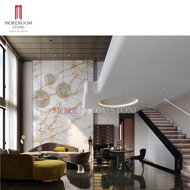 Extra Calacatta Gold Ceramic Large Wall Tile Slab