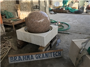 Pink Fountain,Pink Granite Stone Fountain,Ball Fountain