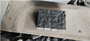 G684 Black Basalt Pitched Split Cobbles