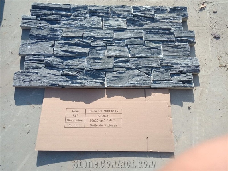 Black Slate Wall Tiles Cultured Stone