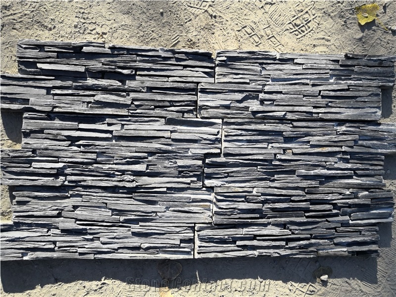Black Slate Wall Tiles Cultured Stone