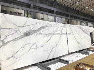 Hot Italy Calacatta Gold Marble Slab for Bookmatch